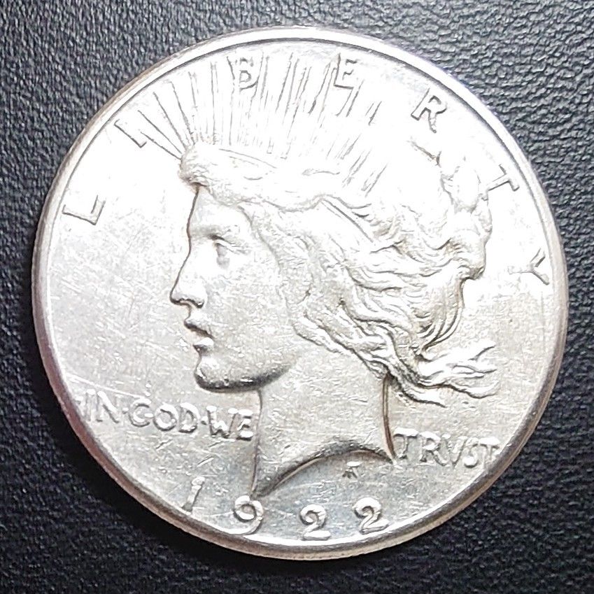 1922年ピースダラー アメリカ銀貨 silver900 比重10 1 本物 1922年ピースダラー アメリカ銀貨 silver900 比重10 1 本物