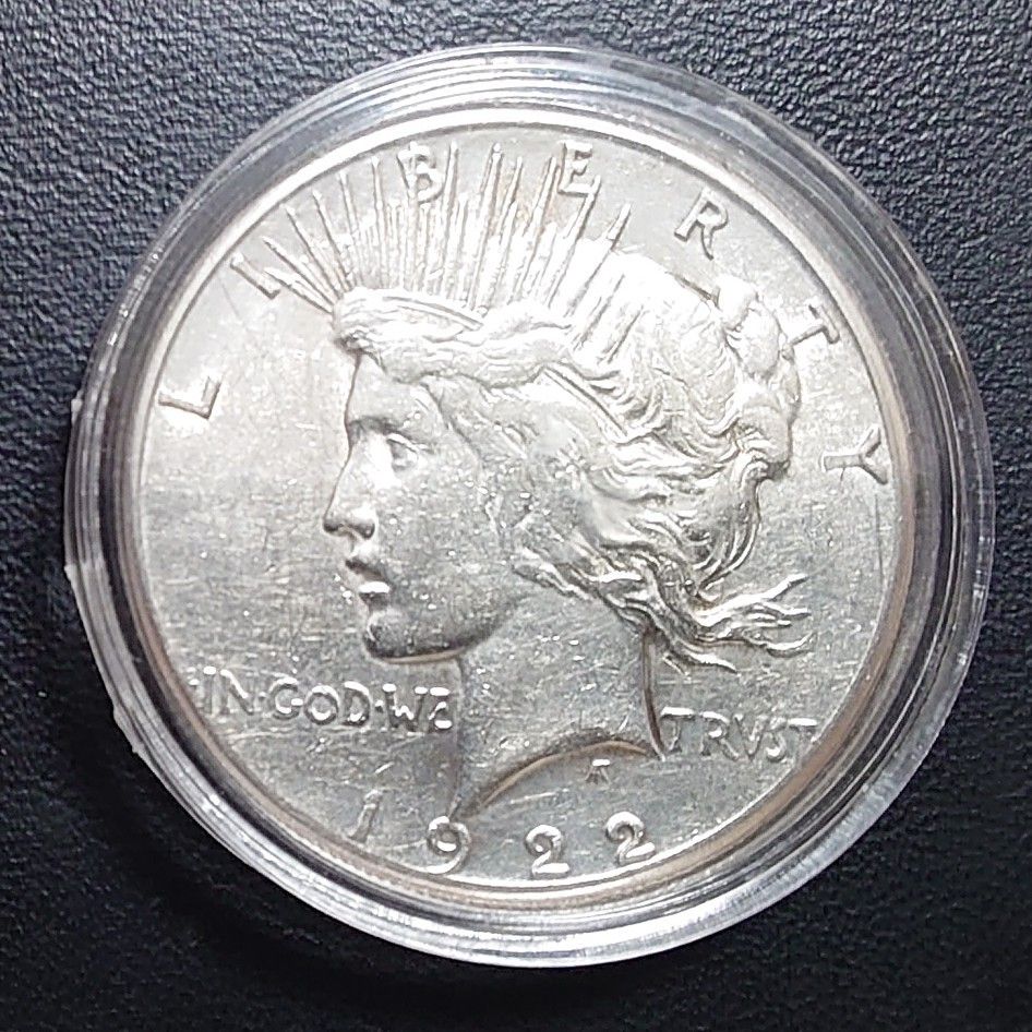 1922年ピースダラー アメリカ銀貨 silver900 比重10 1 本物 1922年ピースダラー アメリカ銀貨 silver900 比重10 1 本物