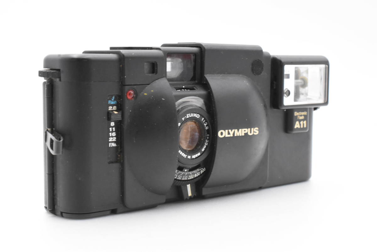 OLYMPUS オリンパス XA ブラックボディ フィルムカメラ コンパクトカメラ + A11 (t3765)_画像3