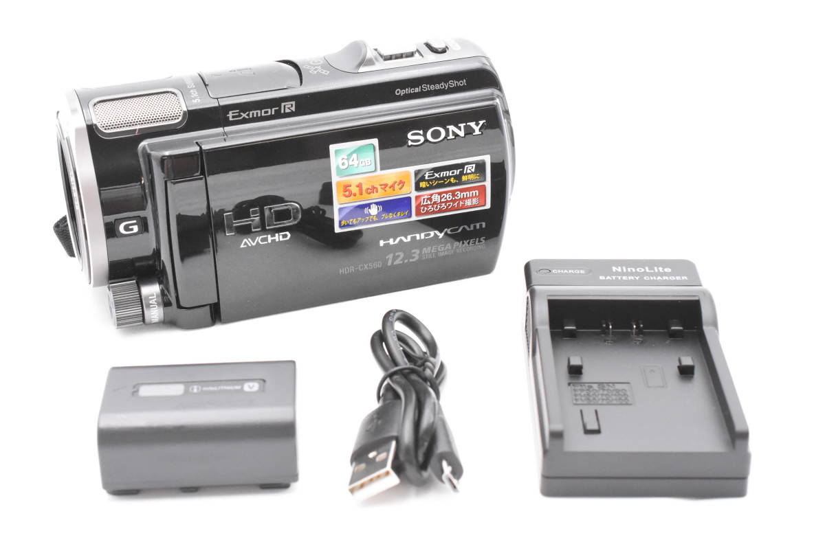 SONY ソニー HDR-CX560V ブラックボディ デジタルビデオカメラ (t3992)