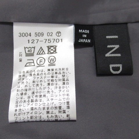 H7◆【美品】インディヴィ オータム タイトスカート グレー 46 17号 大きいサイズ 日本製 127-75701 無地 オフィスカジュアル お仕事着_画像5