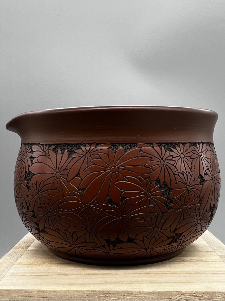 常滑焼森下宗則作花尽図朱泥/ 煎茶道具常滑k0727-05 | JChere雅虎拍卖代购