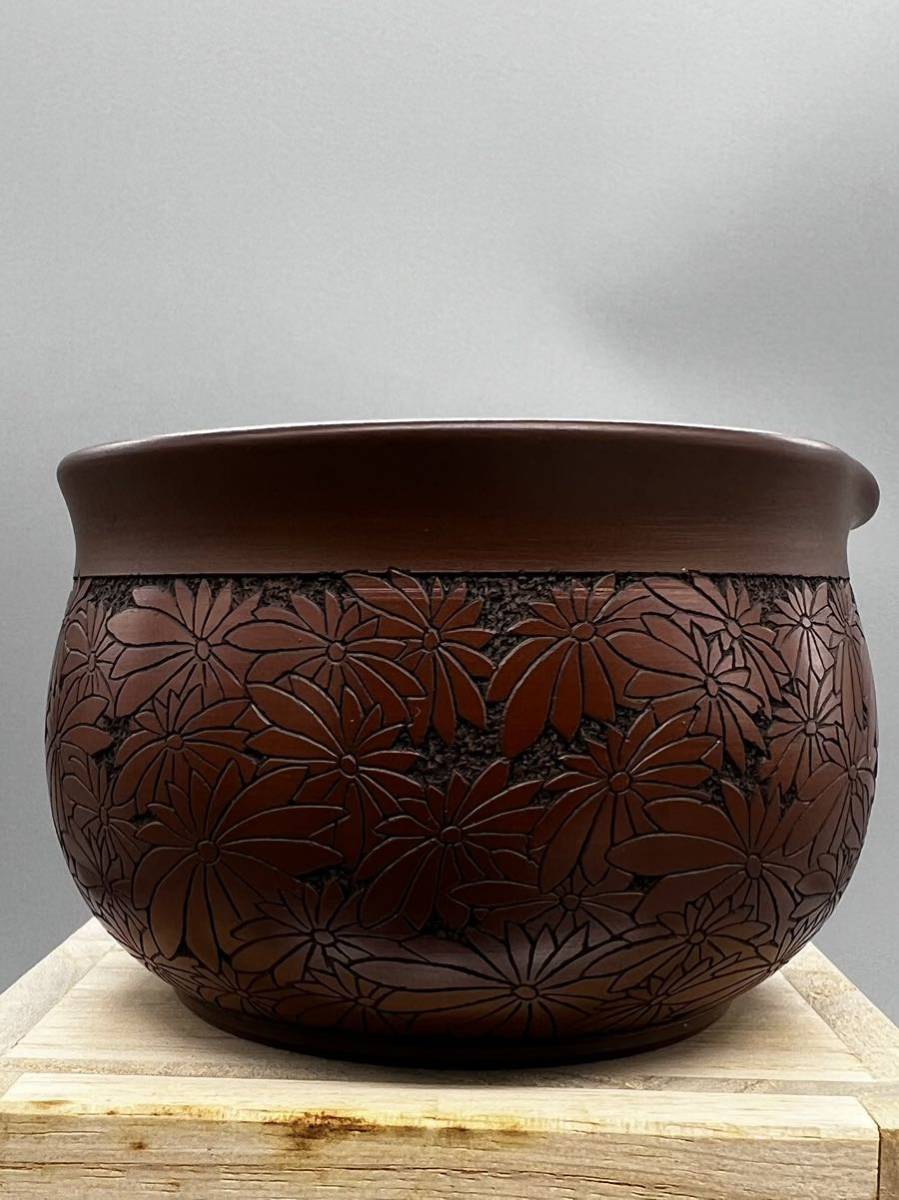 常滑焼森下宗則作花尽図朱泥/ 煎茶道具常滑k0727-05 | JChere雅虎拍卖代购