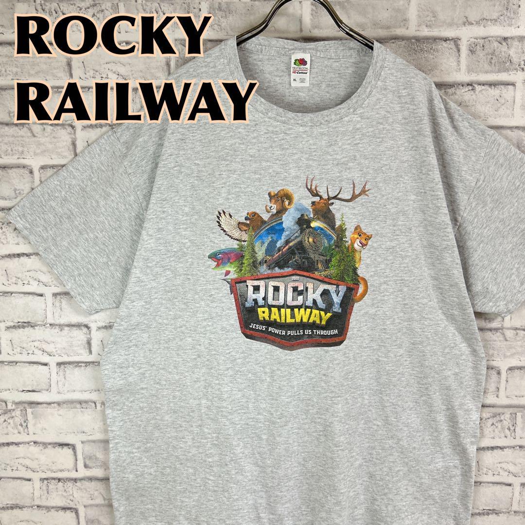 ROCKY RAILWAY バケーションバイブルスクール Tシャツ 半袖 輸入品 春服 夏服 海外古着 教会 夏季学校 夏期講習 2020 アニマル 動物 鉄道_画像1