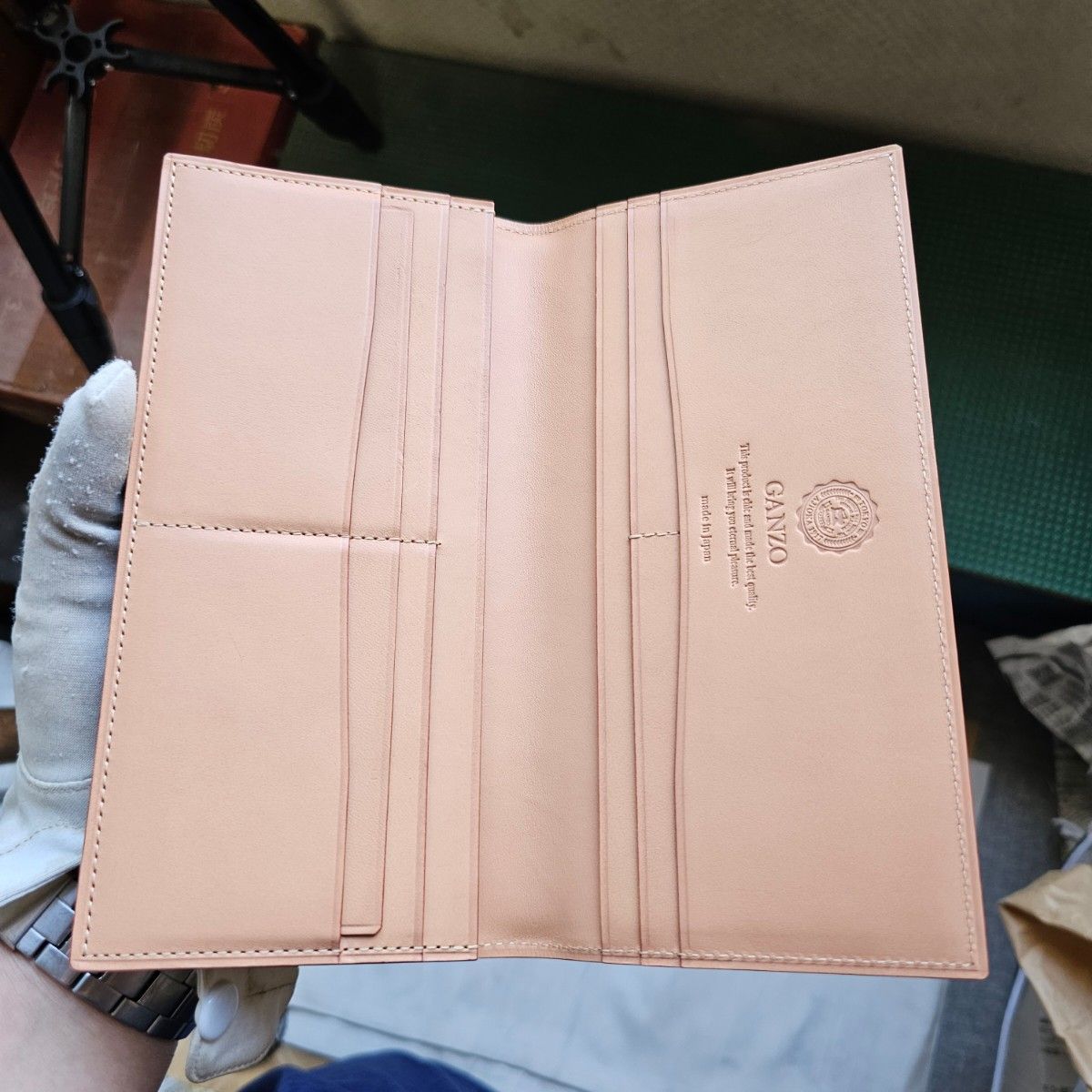 ガンゾ 交渉可 コードバン GANZO 財布 札入れ カード 通しマチ長財布
