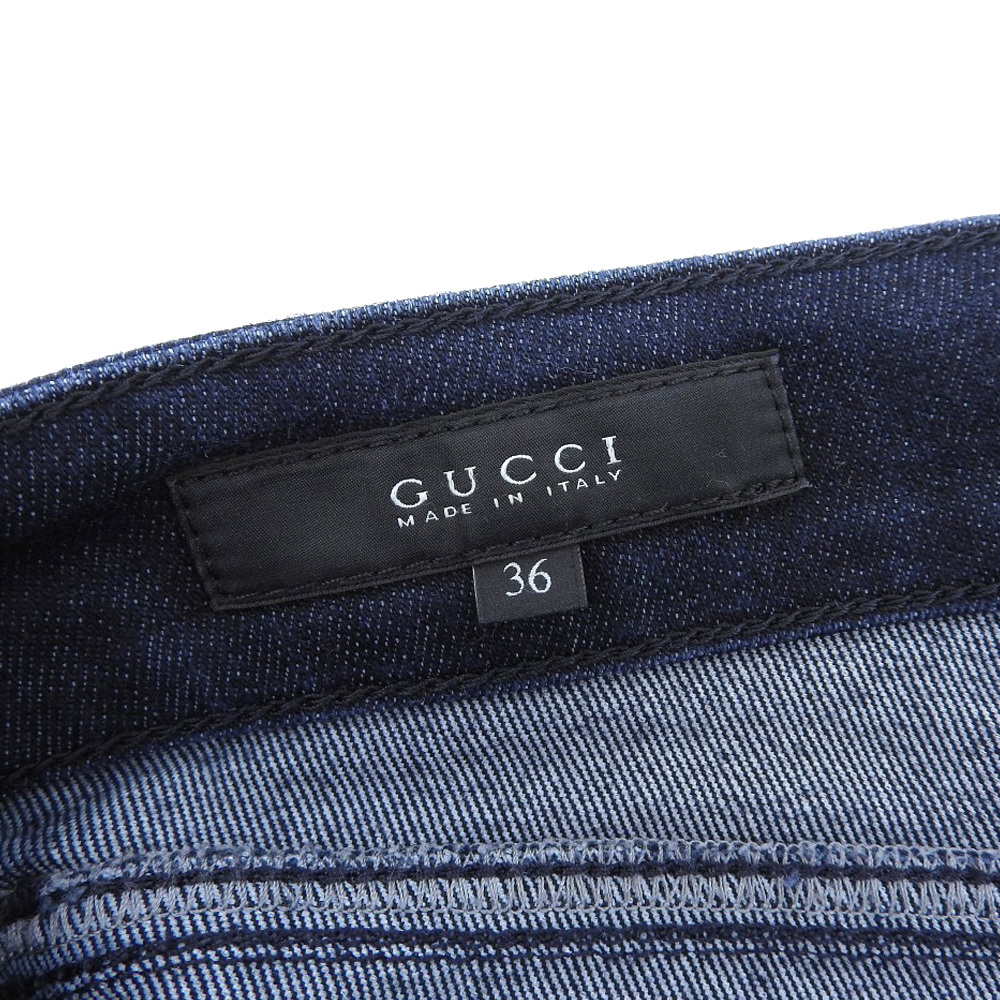 超美品 グッチ GUCCI 310228 インディゴ ストレッチ デニム パンツ 36 レインボープリント レディース_[グッチ]ストレッチデニムパンツ