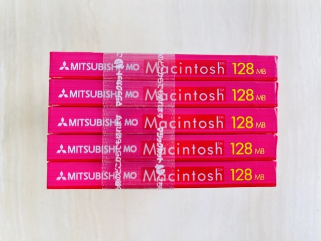 MO диск 5 позиций комплект новый товар нераспечатанный KR128M1S Mitsubishi Macintosh Mitsubishi химия носитель информации. MO носитель записи /53819*.20