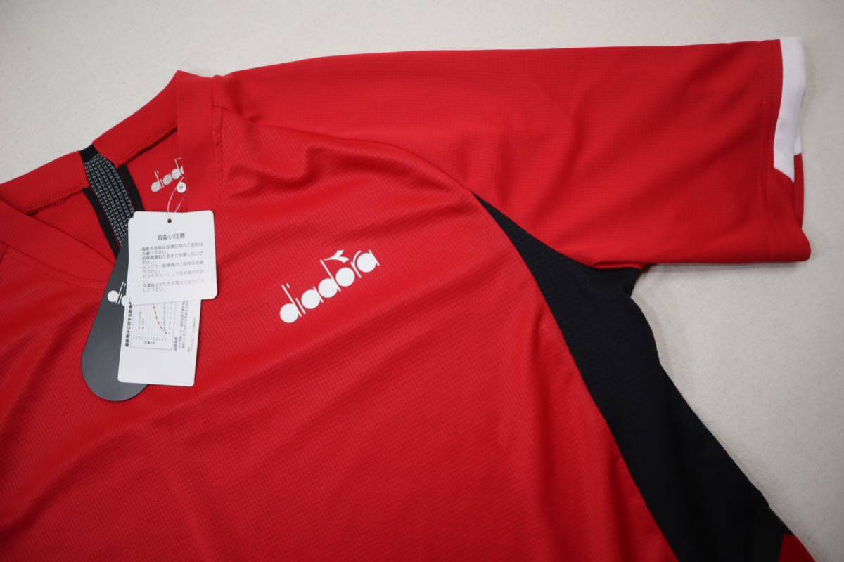 【新品】ディアドラ DIADORA テニスウェア バドミントンウェア Tシャツ 半袖 メンズ コンペティショントップ DTG0381 メンズM_画像2