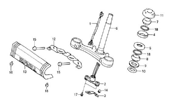 NC07 純正 フロントフォークOHセット 18点 CBX400F サス PC04 CBX550F フォークシール CBX インテグラ FⅡ ピストンリング Oリング ..kbh+_F-6　ステム