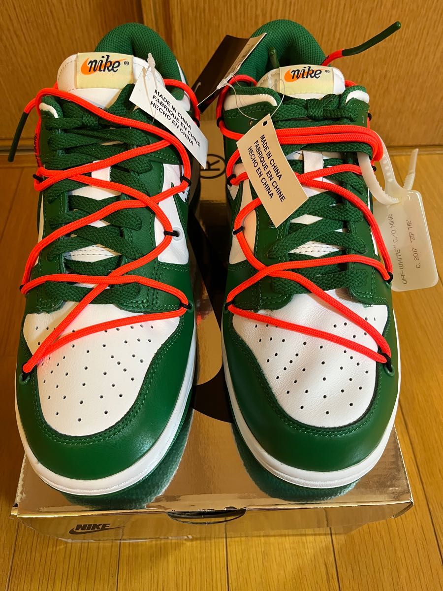 NIKE×OFF-WHITE/ナイキ×オフホワイト DUNK LOW LTHR PINE GREEN/ダンクロー パイングリーン