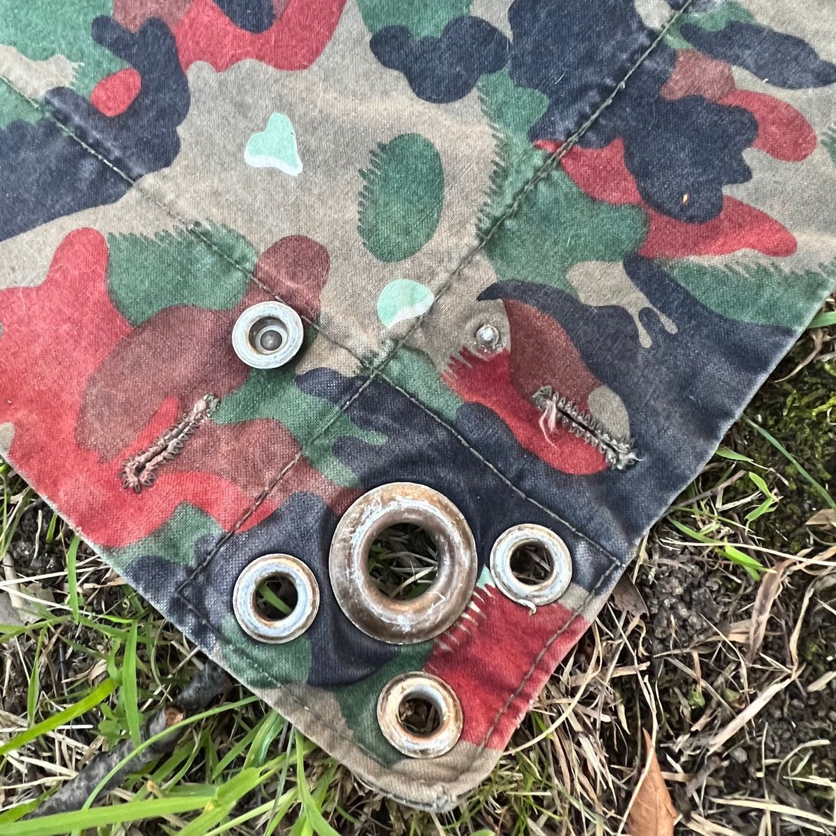 3枚セット 軍幕 スイス軍 アルペンカモ テント シェルターハーフ 3枚セット 軍幕 スイス軍 アルペンカモ テント シェルターハーフ