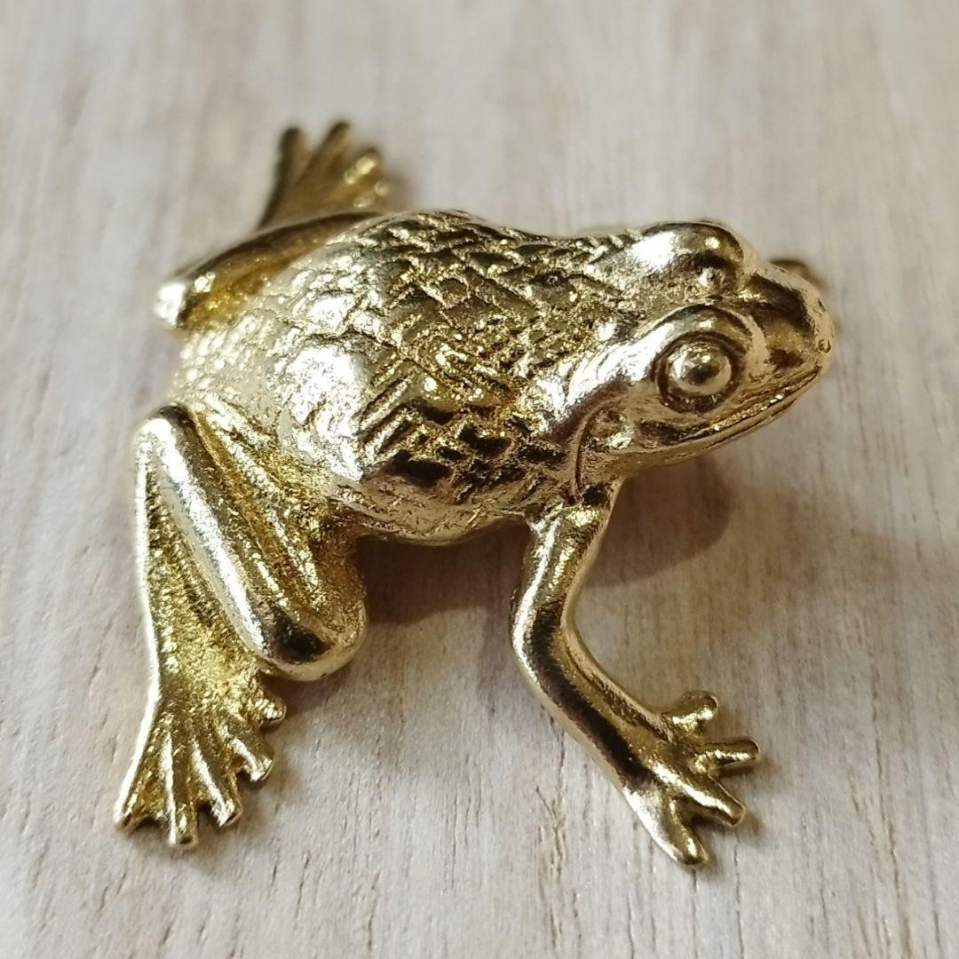 A22 カエル 蛙 真鍮製 ブラス 風水 金運 幸運 財運 フィギュア オブジェ