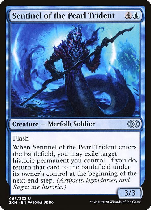 MTG ■青/英語版■ 《真珠三叉矛の歩哨/Sentinel of the Pearl Trident》★FOIL★ ダブルマスターズ 2XM_画像1