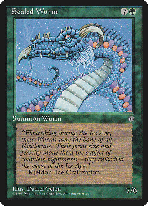 MTG ■緑/英語版■ 《甲鱗のワーム/Scaled Wurm》アイスエイジ ICE_画像1