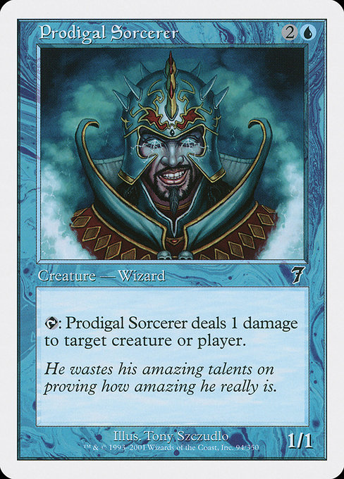 MTG ■青/英語版■ 《放蕩魔術師/Prodigal Sorcerer》第7版 7ED_画像1