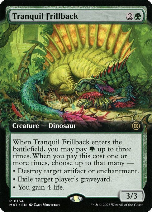 MTG ■緑/英語版■ 《温厚な襞背/Tranquil Frillback》▲拡張アート▲ 機械兵団の進軍：決戦の後に MAT_画像1