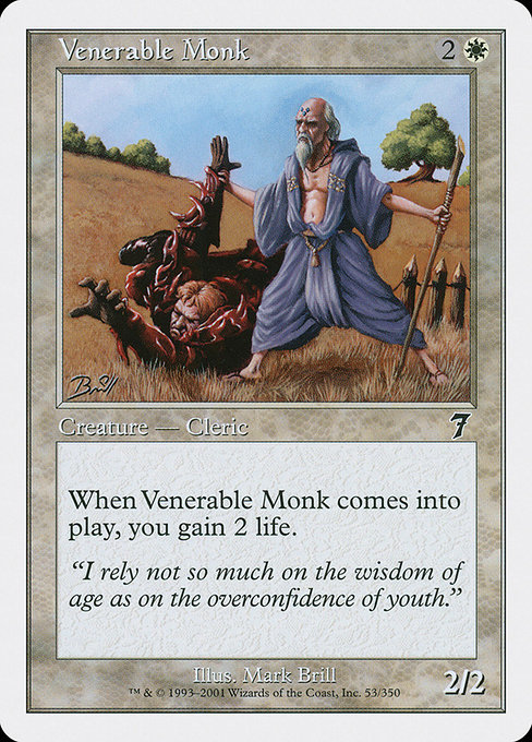 MTG ■白/英語版■ 《ありがたい老修道士/Venerable Monk》第7版 7ED_画像1