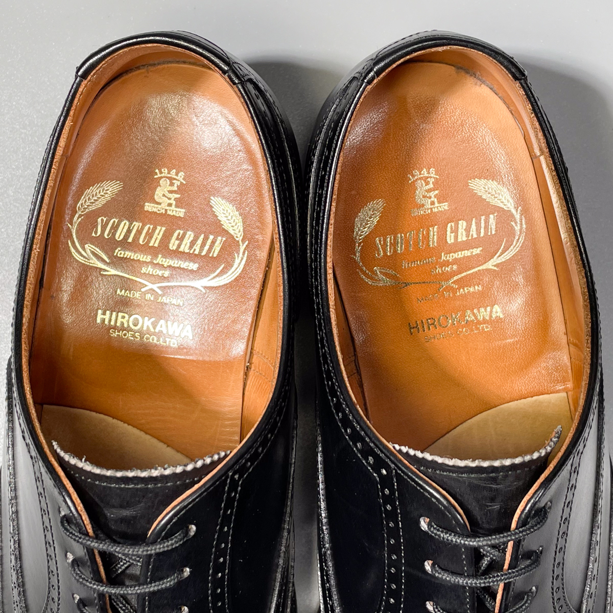 即決 SCOTCH GRAIN スコッチグレイン ウイングチップ ブラック 黒 メンズ 本革 レザー 革靴 24cm ビジネスシューズ フォーマル B0826の画像8