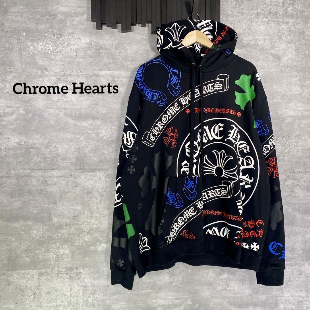 最初の Hearts 『Chrome 』クロムハーツ プリントパーカー (XL