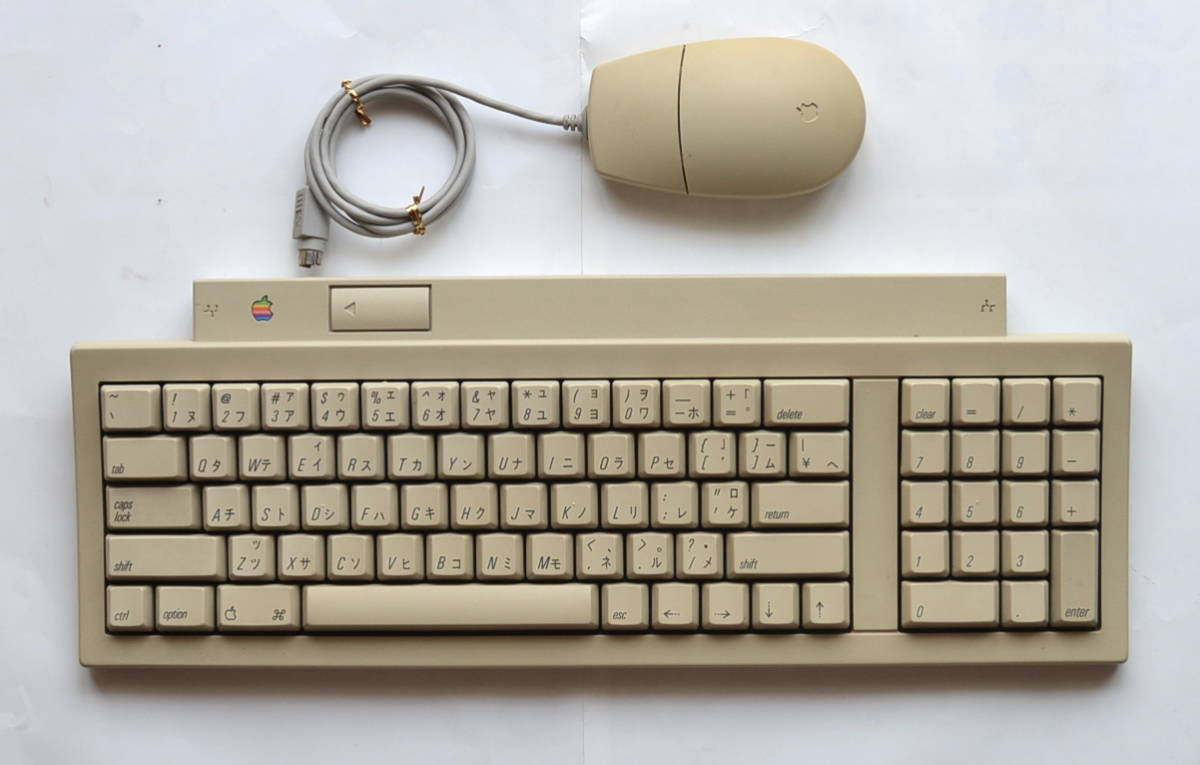 Apple ADB rainbow color ..EMB keyboard & mouse OLD taste operation has been confirmed .