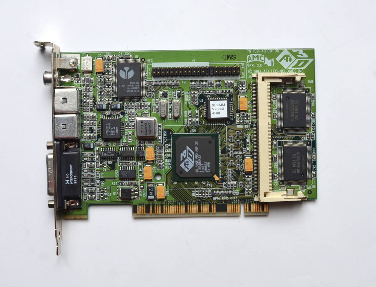 ATi VR XCLAIM PRO PCI ビデオカード AMC Ver2.0 PN 109-43100-0 @1997_画像1