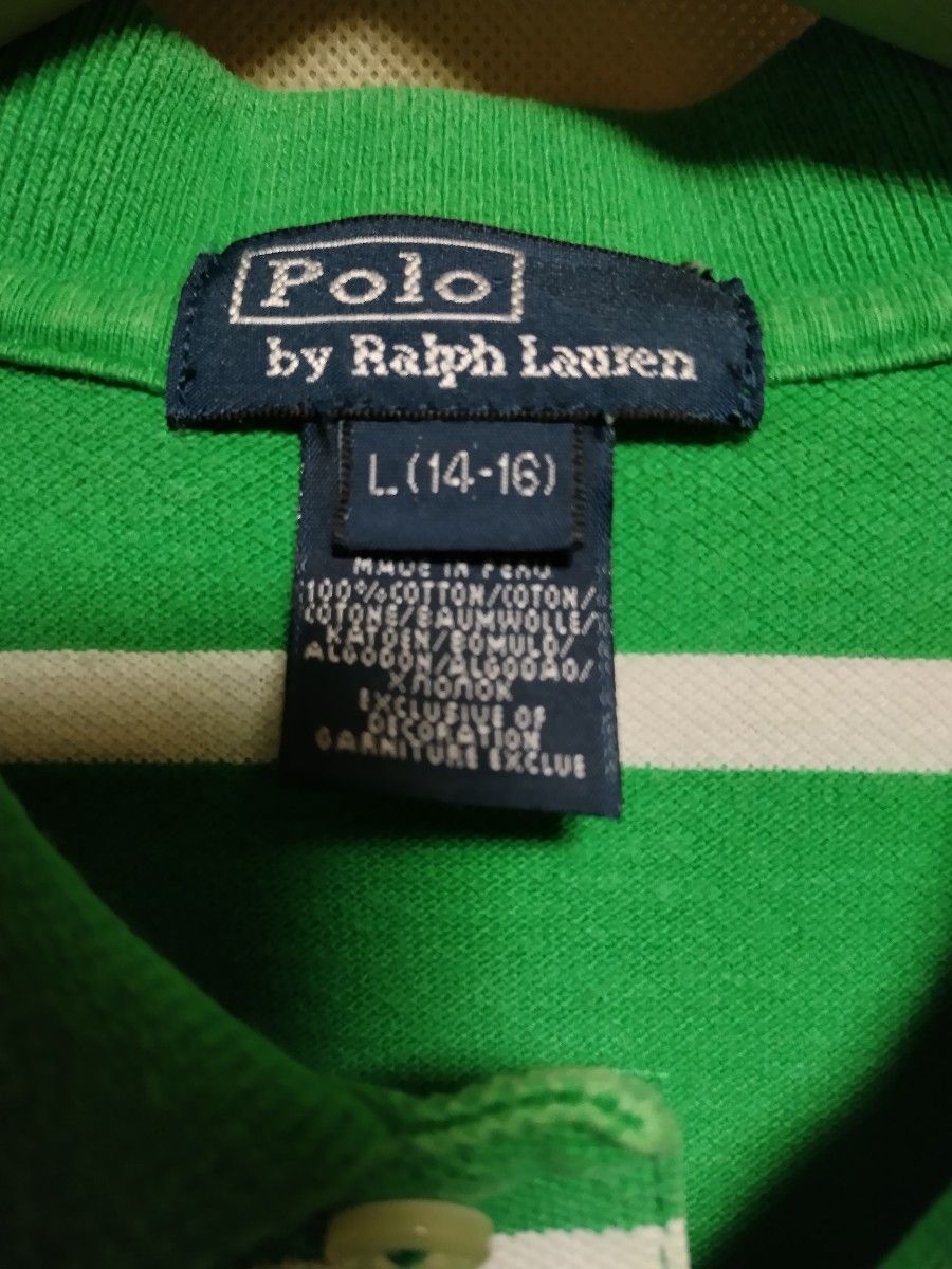 POLO RALPH LAUREN ポロラルフローレン レディースLサイズ 色グリーン ボーダー