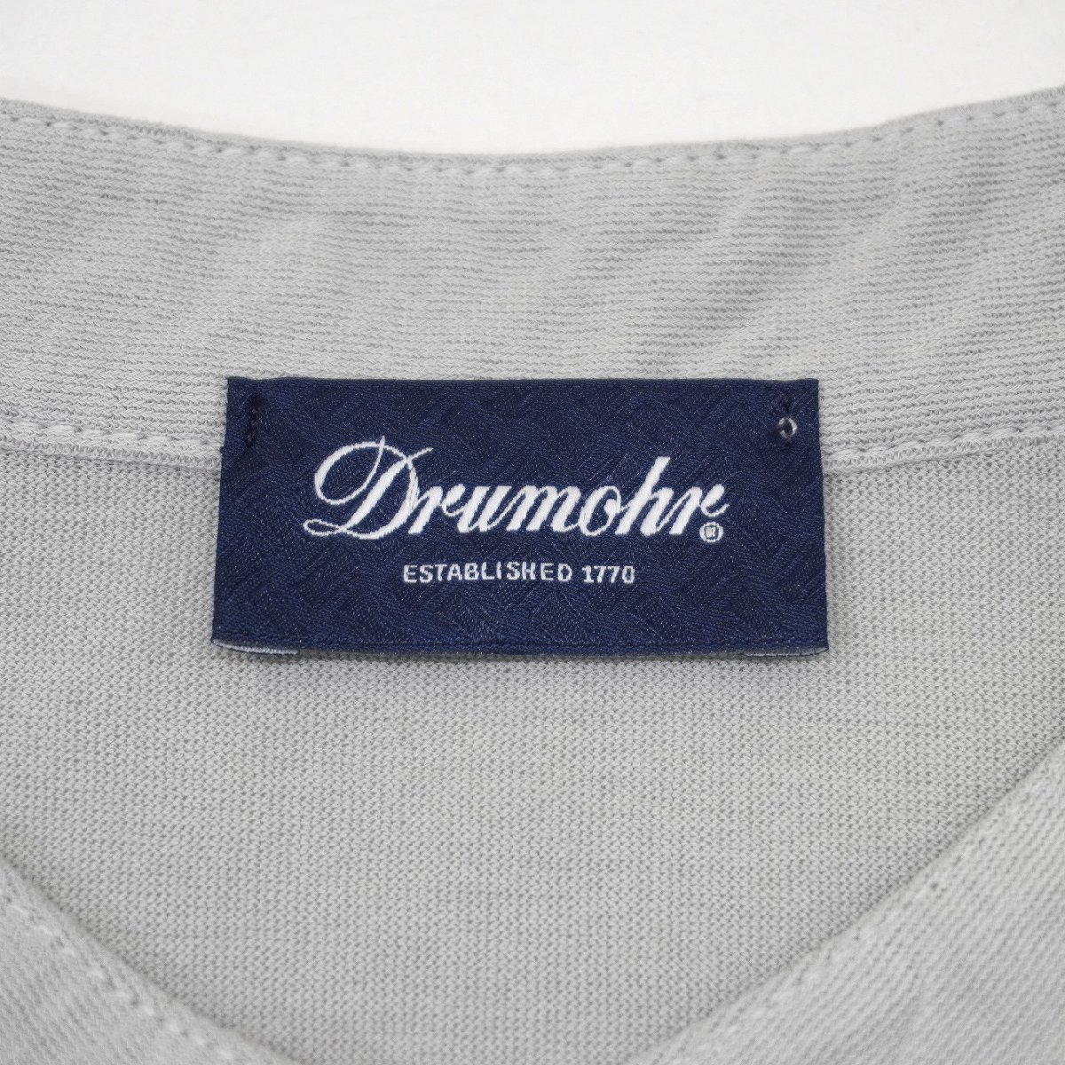 drumohr　(L) ヘンリーネック　Tシャツ　ドルモア　イタリア製　メンズ　トップス　ライトグレー　H7-123_画像5