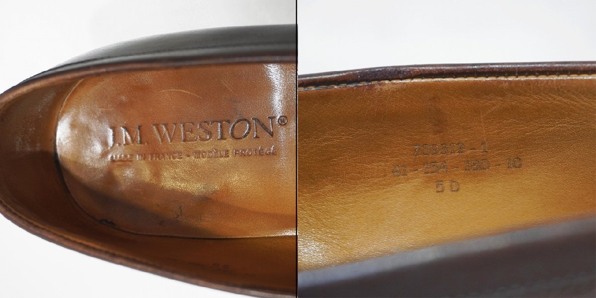 J.M.WESTON (5D) Signature loafer 180signi tea - Loafer bok scarf single leather France made J M waist nH7-101