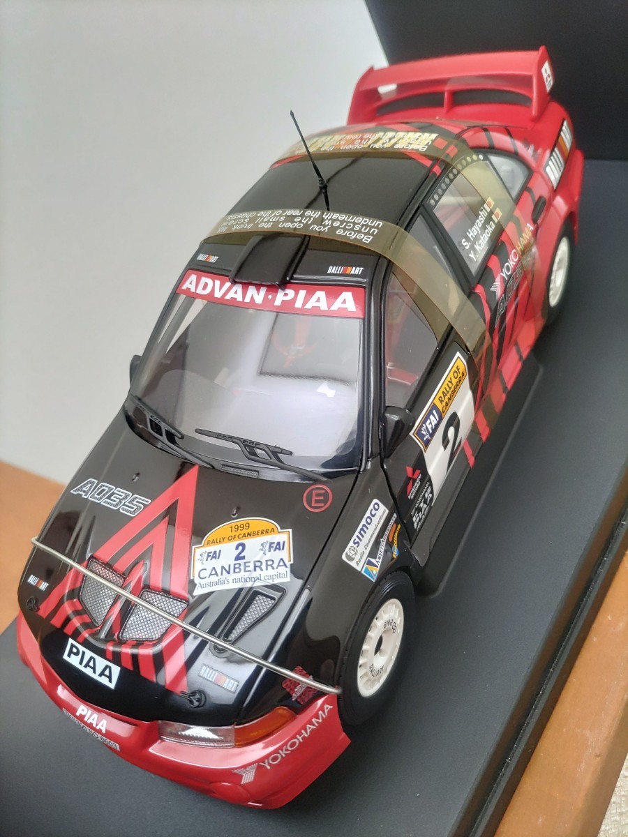 ☆ 絶版稀少品！Aa1/18 三菱 ランサーエボリューションⅥ ADVAN PIAA WRC ラリー 1999 S.HAYASHI/Υ.KATAOKA 日本人ドライバー ☆