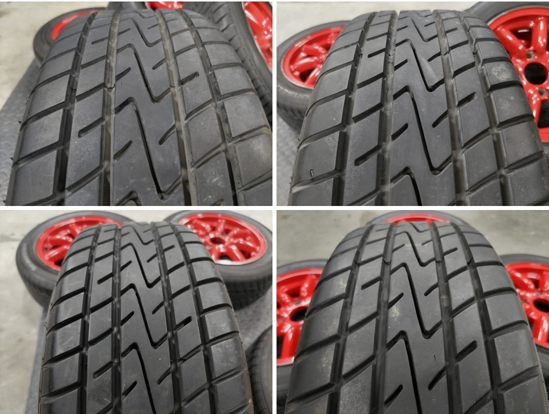 ブラックレーシング Black Racing 8スポーク 14インチ 6J +40 4H-114.3 バリ山 BRIDGESTONE 175/60R14 カプチーノ ワタナベ エイトスポーク_画像9