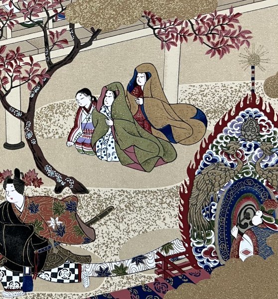 複製】土佐光起 源氏物語 二幅『若紫之図』『紅葉賀之図』掛軸 複製】土佐光起 源氏物語 二幅『若紫之図』『紅葉賀之図』掛軸