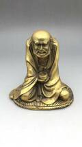 【吉】仏教聖品 古銅細工彫 羅漢 金銭運上昇 大吉 極珍 極美 年代j42_画像1
