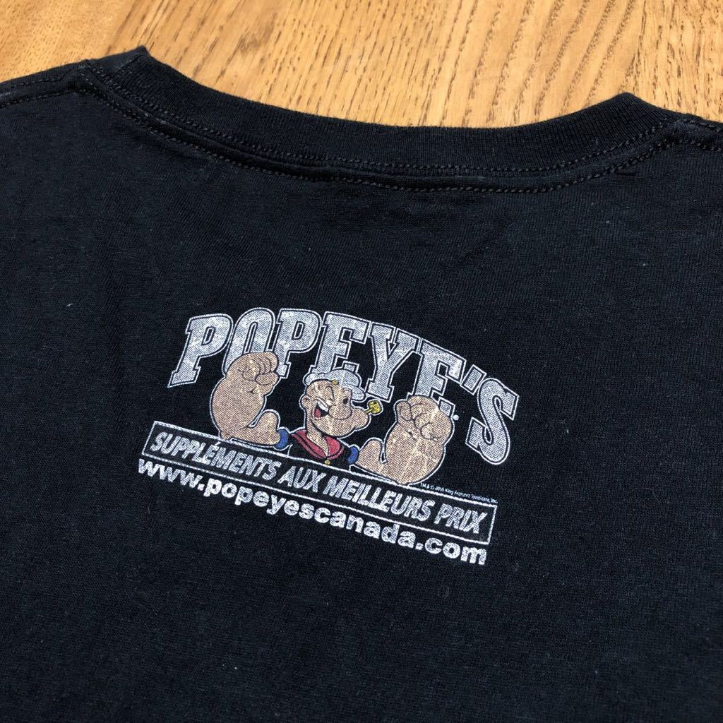 POPEYE'S GEAR /USA古着 /ポパイ メンズ2XL 黒 半袖Tシャツ トップス プリントTシャツ ロゴT キャラクター アメカジ アメリカ古着_画像6