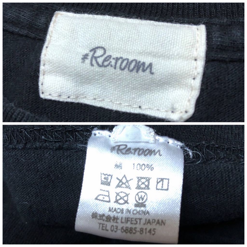 Re:room /リルーム /メンズS 黒 半袖Tシャツ トップス ロゴTシャツ プリントTシャツ サーフ カジュアル 綿100% 古着_画像9
