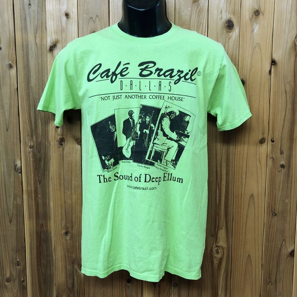 Hanes◇ヘインズ プリントTシャツ 半袖Tシャツ トップス カットソー cafe brazil バンドTシャツ アメカジ USA古着 メンズS_画像2