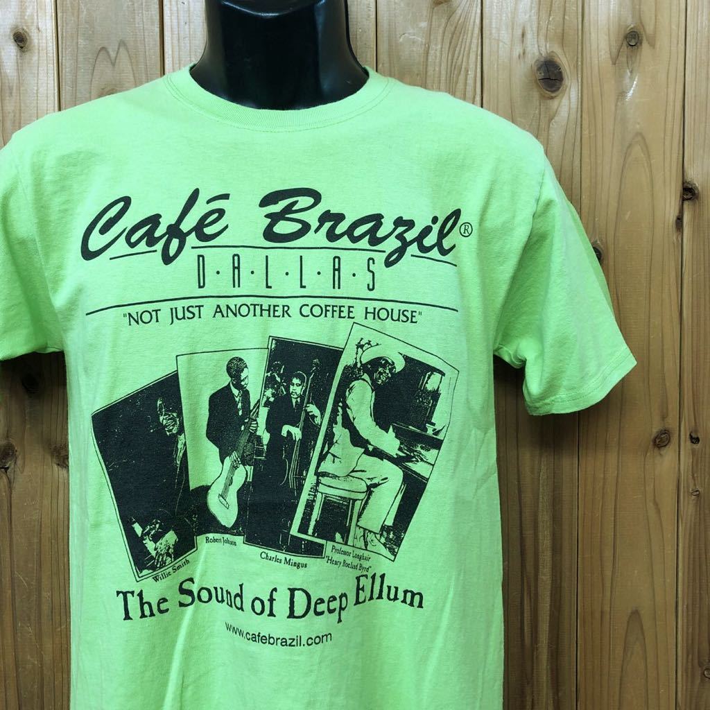 Hanes◇ヘインズ プリントTシャツ 半袖Tシャツ トップス カットソー cafe brazil バンドTシャツ アメカジ USA古着 メンズS_画像1