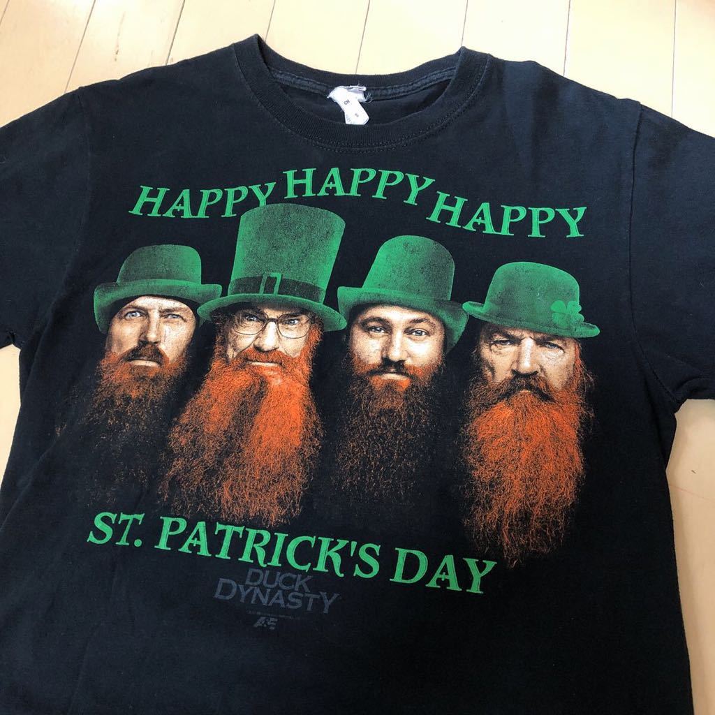 JERZEES/ジャージーズ/メンズS 半袖Tシャツ トップス プリントTシャツ 黒 ST.PATRICk'S DAY /DUCK DYNASTY バンドTシャツ アメカジ USA古着_画像3