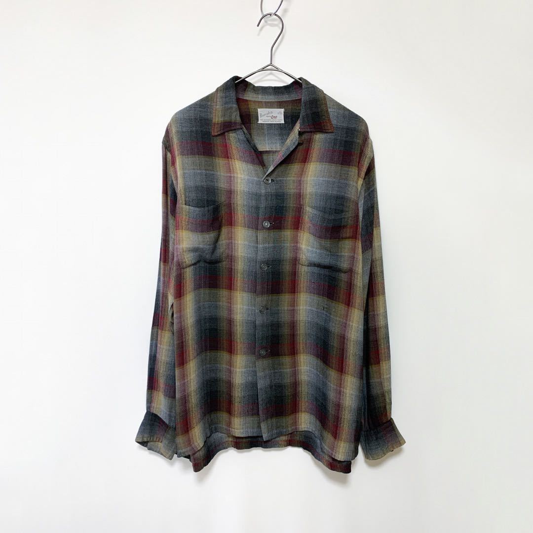 Yahoo!オークション - 60s Doevelva ombre check rayon shirt Yahoo!オークション - 60s Doevelva ombre check rayon shirt
