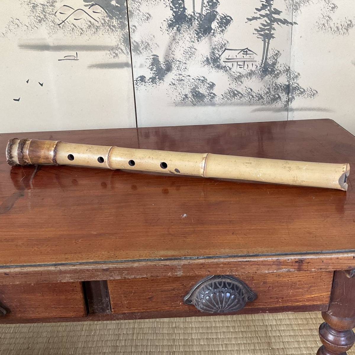 尺八 和楽器 竹尺八 アンティーク レトロ 木管楽器 吹奏楽器 竹製 伝統