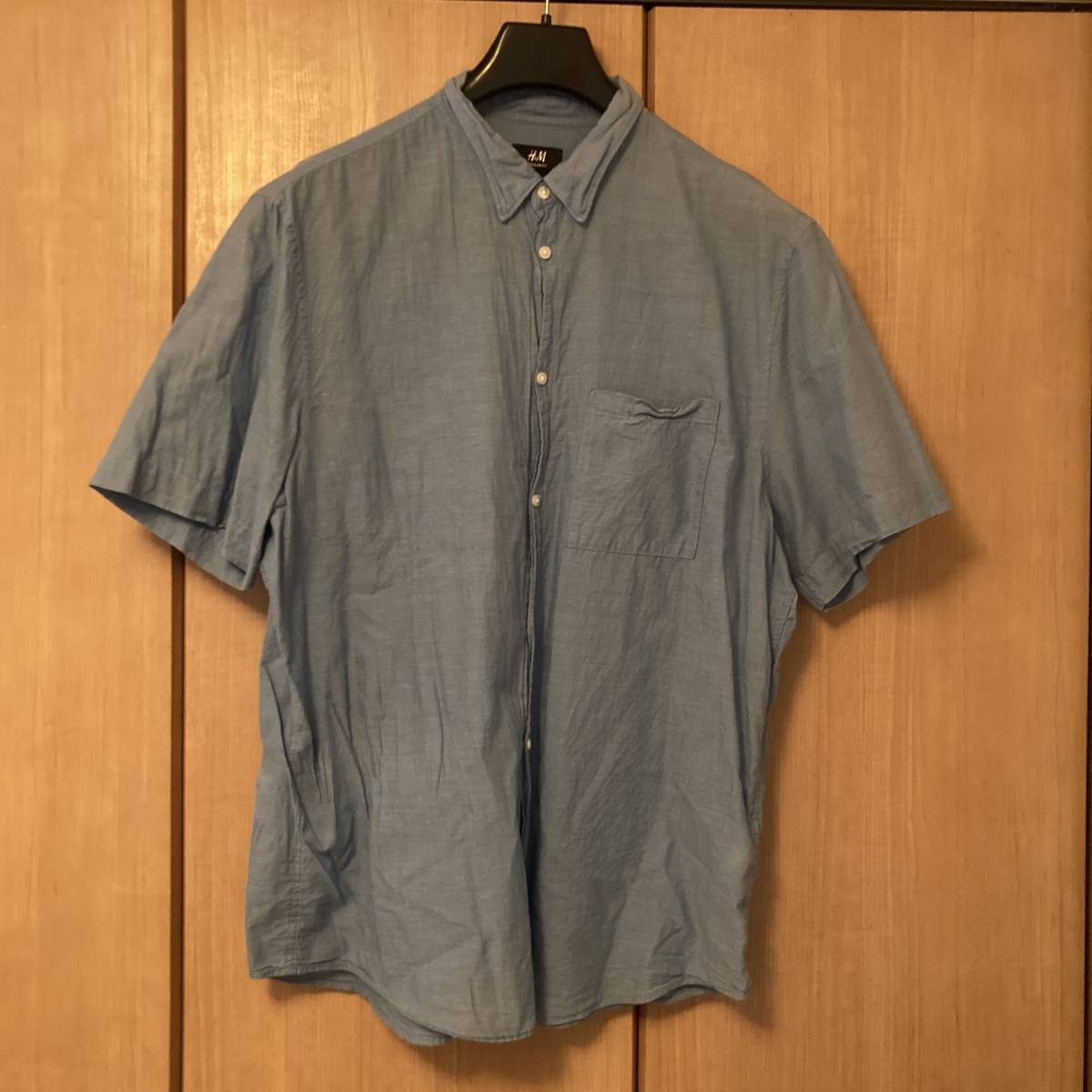 size XL (身幅61cm) | H&M | REGULAR FIT コットン 半袖 シャツ | ブルー | エイチアンドエム | COTTON S/S SHIRT | BLUE 青_画像1
