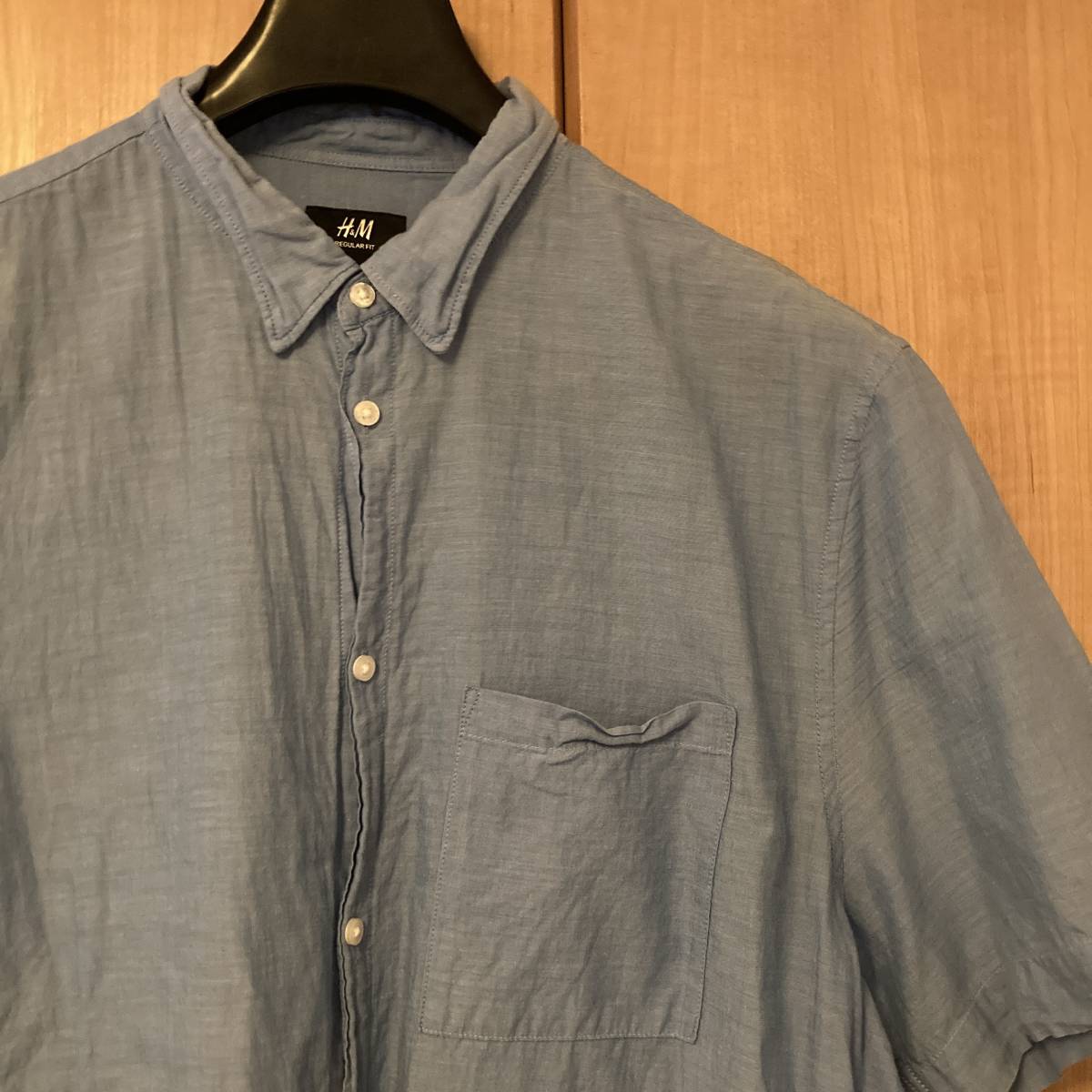 size XL (身幅61cm) | H&M | REGULAR FIT コットン 半袖 シャツ | ブルー | エイチアンドエム | COTTON S/S SHIRT | BLUE 青_画像2