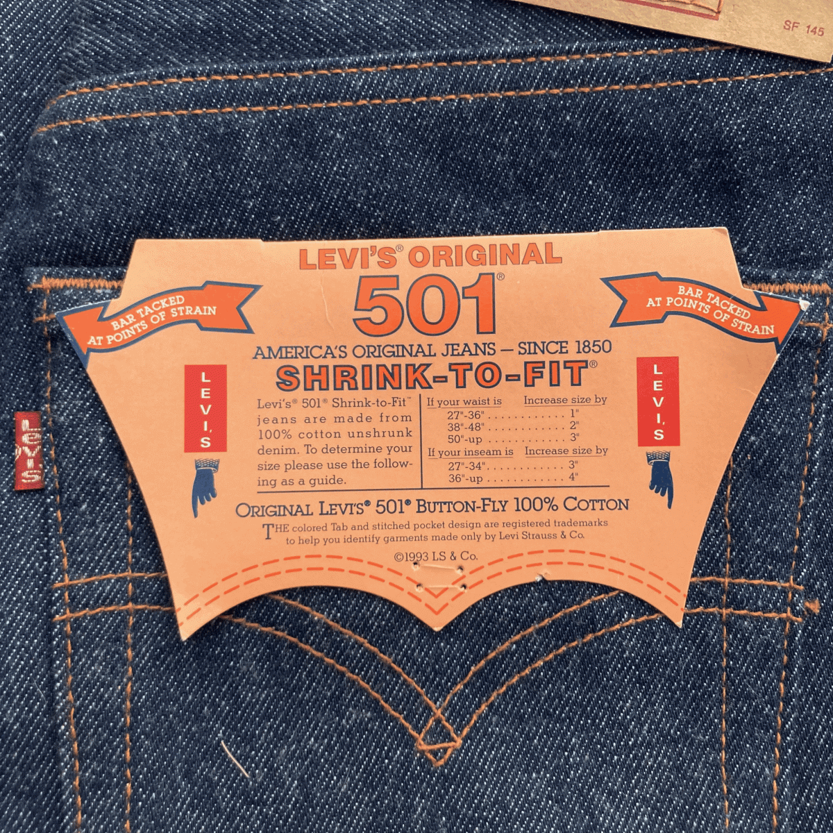 90s американский производства неиспользуемый товар LEVI*S 501XX 00501-0000 постоянный W29 L36 rigid не использовался Vintage America USA производства джинсы 005010000
