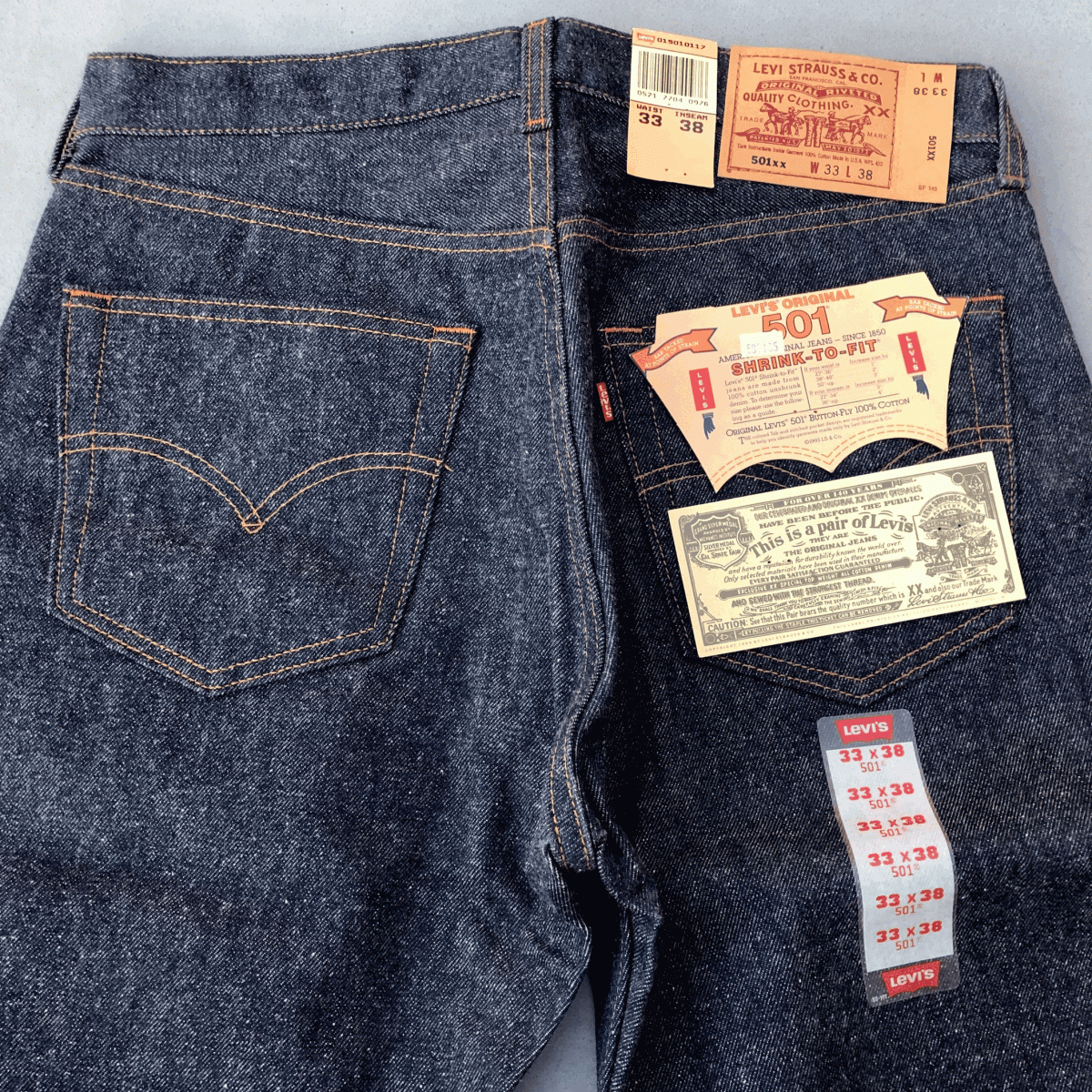 90s 米国製 デッドストック LEVI’S 501XX 1501-0117 レギュラー W33 L38 リジッド 未使用 ビンテージ アメリカUSA製 ジーンズ 005010000