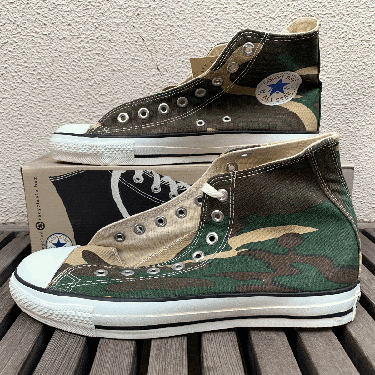 デッドストック USA製 90s ALL STAR HI CAMO カモフラージュ US8.5