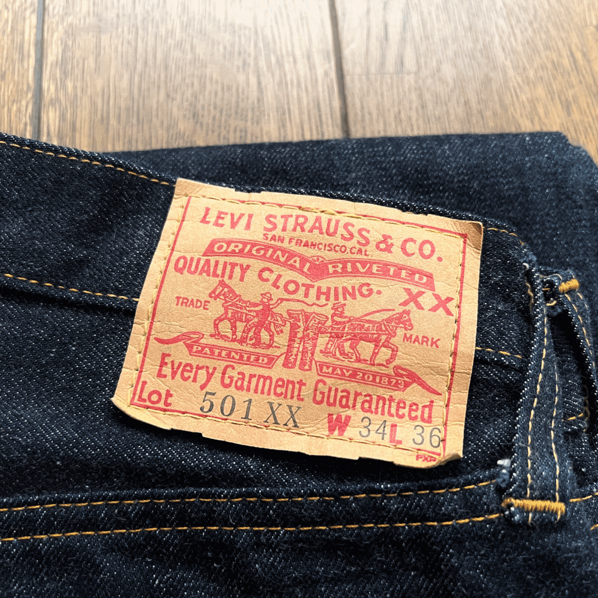 バレンシア工場制 1955年モデル LEVI’S 501XX 501-0003 W34 L36 濃紺 美品 中古 米國制 リジッド 50s 55s アメリカUSA制 555 55501