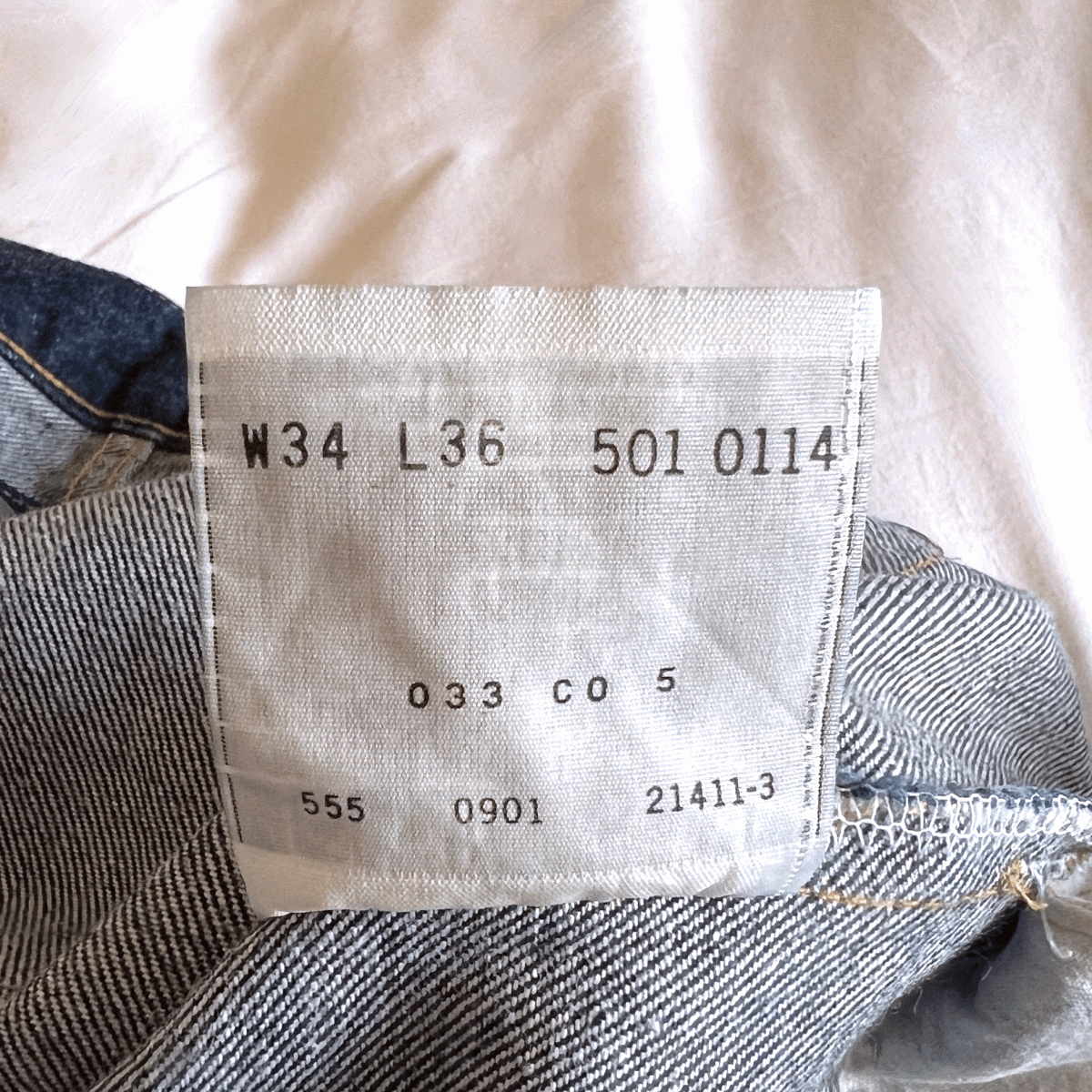 バレンシア工場製 1955年モデル LEVI’S 501XX 501-0114 W34(W33) L36 美品 中古 米国製 リジッド 50s 55s アメリカUSA製 555 55501 0003_画像10