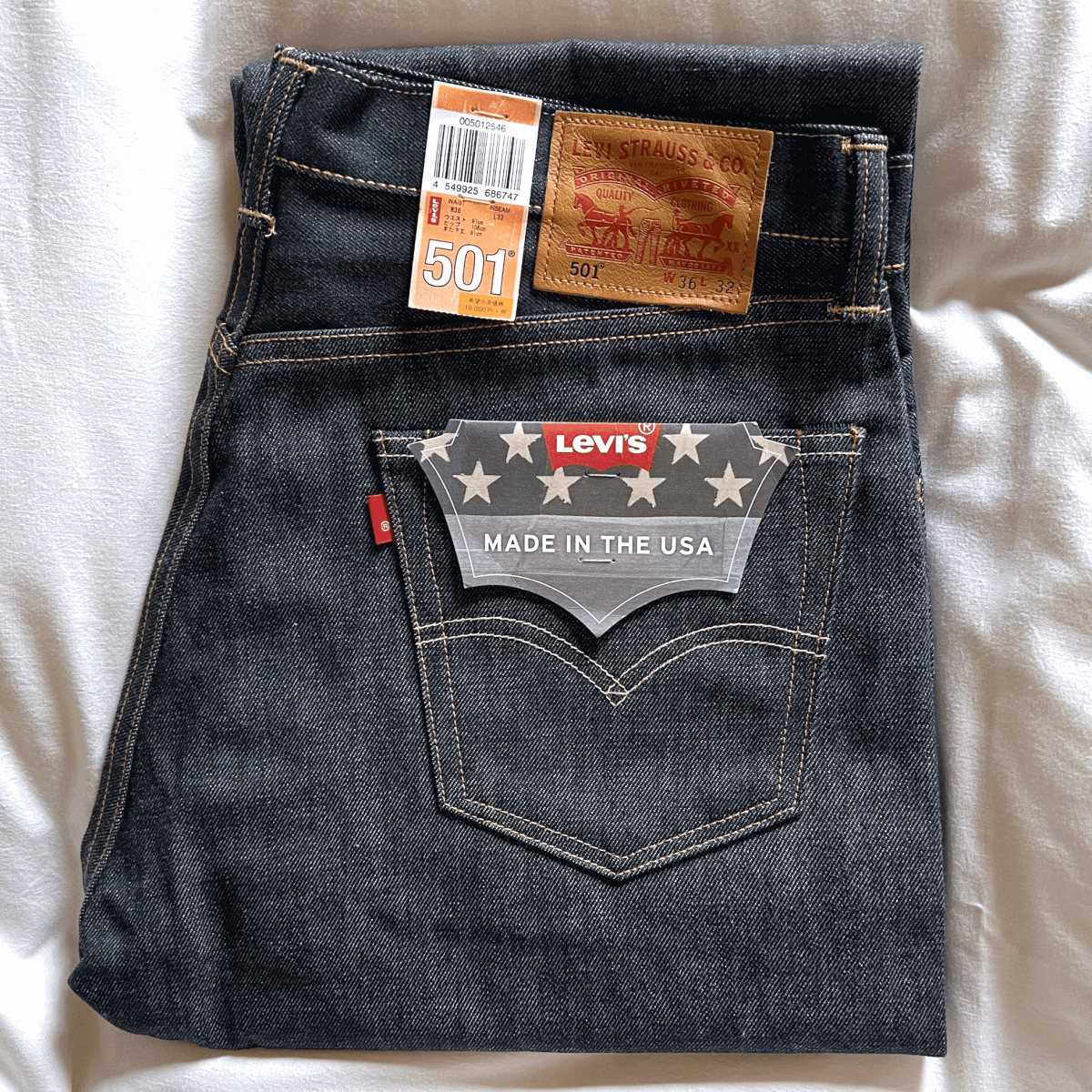 ホワイトオーク 米国製 Levi's 00501-2546 W35(W36) L32 赤耳 リジッド