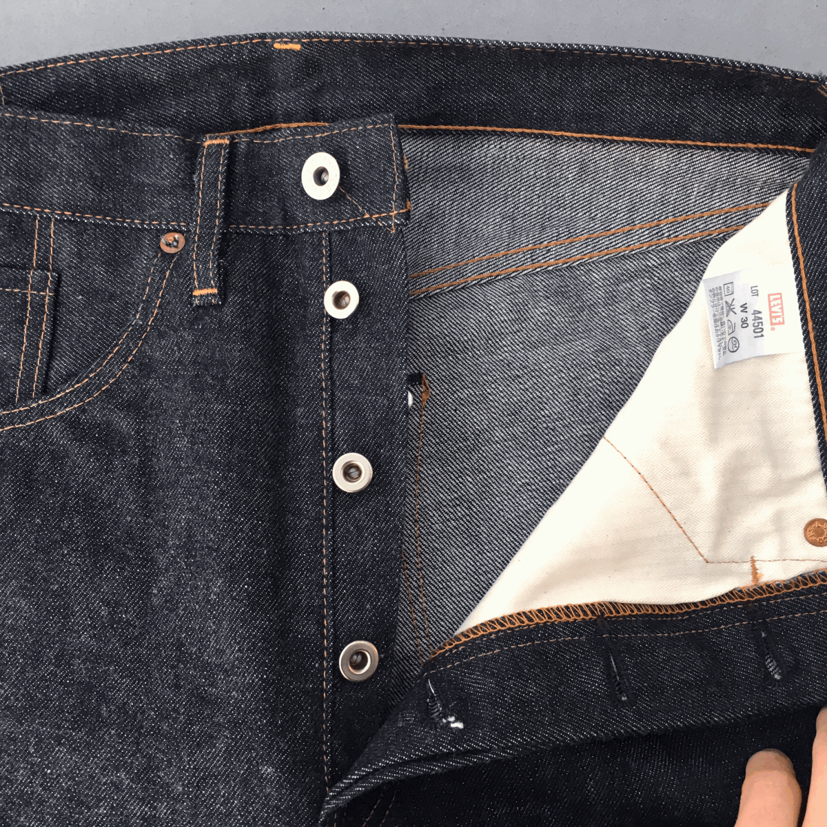 旧日本製 1944年モデル 大戦 LEVI'S S501XX 44501-0017 W30 L36 リジッド 未使用 デッドストック 40s デニムパンツ ジーンズ MADE IN JAPANの画像5