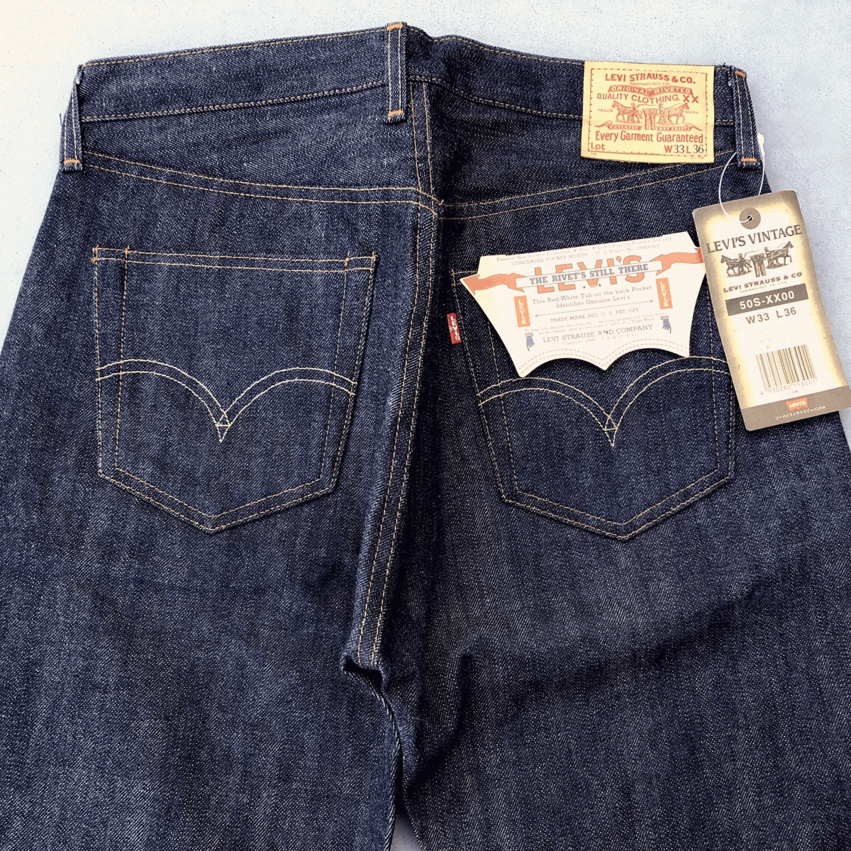 旧日本製 1955年モデル LEVI'S 50S-XX W33 L36 リジッド 未使用 デッドストック 501XX 50s 55 デニムパンツ ジーンズ 55501 50155 50SXX_画像3