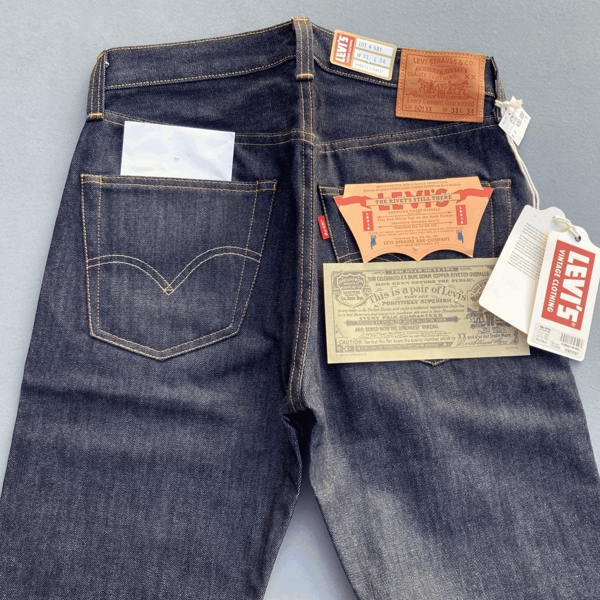 米国製 1947年モデル 最終ホワイトオーク LEVI'S 501XX 47501-0167 W31 L34 デッドストック リジッド 40s 47 アメリカUSA製 デニムパンツ_画像5